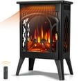 Auseo Electric Fireplace Heater 16", Allmetal Frame Freestanding Stove