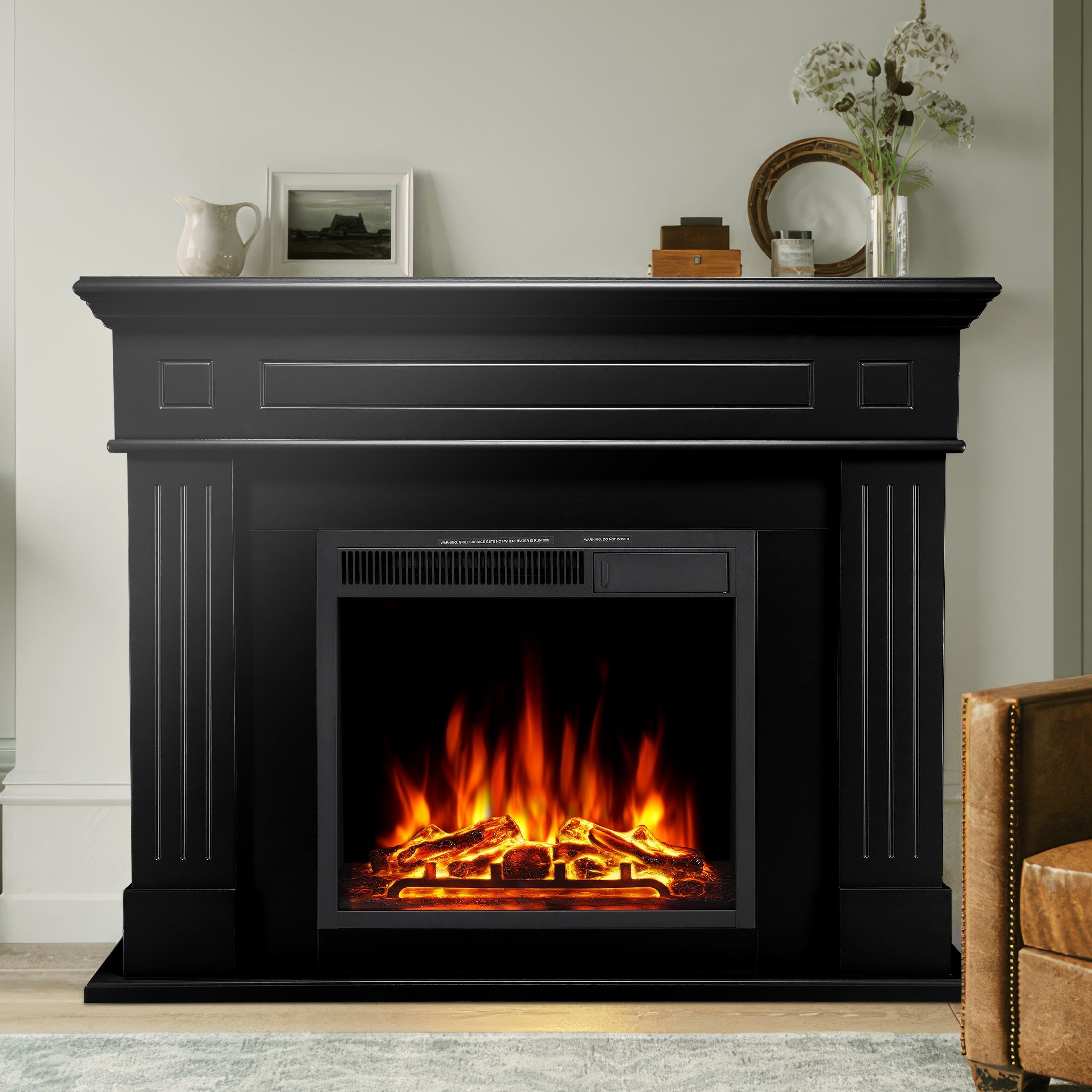 KISSAIR 39.57" x 43.31" Freestanding Remote Controlled 1500W Electric Fireplace