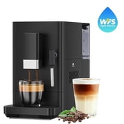 Auseo Fully Automatic Coffee Machine with Grinder & 1.4L Water Tank, 20 Bar Coffee Maker with Milk Frother, Adjustable Grinding Coffee Machine for Cappuccino & Latte