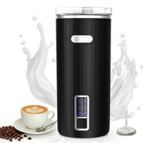 Auseo Milk Frother, 6-in-1 Electric Milk Steamer, Automatic Warm and Cold Foam Maker and Milk Warmer for Latte, Cappuccinos, Macchiato, Chocolate, Black