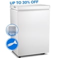 thumbnail image 1 of Auseo Mini Freezer Chest 3.5 cu ft, White Deep Freezer & Side Handle, Compact Freezer with 7 Gear Adjustable Temperature, Removable Storage Basket*2, Energy Saving, 1 of 9