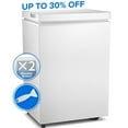 thumbnail image 1 of Auseo Mini Freezer Chest 3.5 cu ft, White Deep Freezer & Side Handle, Compact Freezer with 7 Gear Adjustable Temperature, Removable Storage Basket*2, Energy Saving, 1 of 10