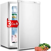 Auseo Mini Freezer Countertop, Energy Saving 3 Cu.ft, Single Door Compact Upright Freezer with Reversible Door for Home/Office/Kitchen-White