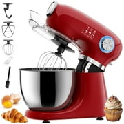 Auseo New Stand Mixer,6-QT 12-Speed Tilt-Head Kitchen Electric Mixer with Bowl, Dough Hook, Beater, Whisk for Most Home Cooks, Empire Red