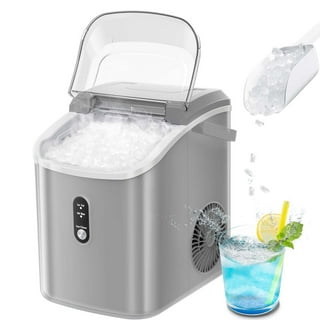 Nugget Ice Maker, Stainless Steel Countertop Ice Machine with 44Lbs/24H  Output, Crunchy Sonic Ice Maker Machine, Self-Cleaning Portable Ice Maker  with Freestanding Ice Scoop for Home,Office,Bar 