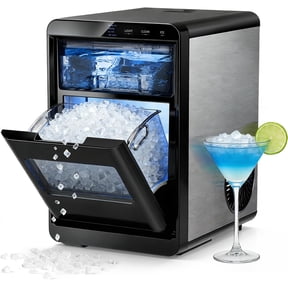 Auseo Nugget Ice Maker Countertop, 44lbs / 24H Chewable Pebble Nugget Ice Machine with LED Display for Home, Office, Bar