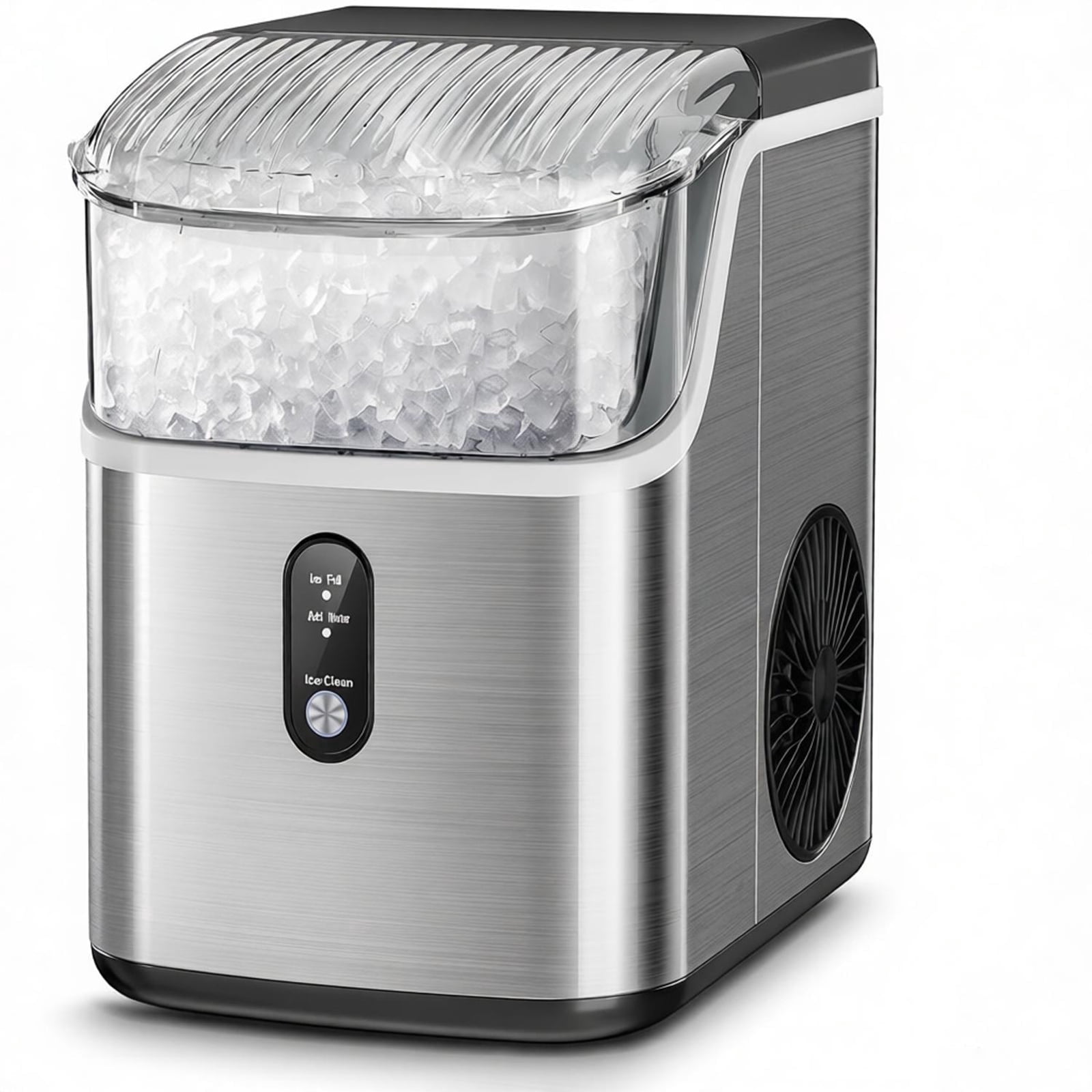 Auseo Nugget Ice Makers, 35lbs/Per day Chewable Nugget  Ice Machine  with Self-Cleaning,Steel