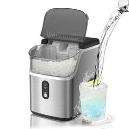 Nugget Ice Maker Countertop, Makes 33lbs Crunchy Ice in 24H, 5.3lbs Basket, Self-Cleaning Pebble Ice Machine, Portable Ice Maker for Home/Kitchen