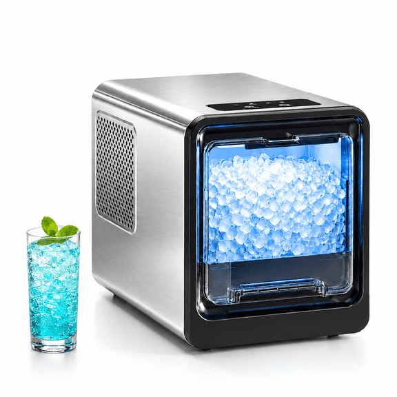 Auseo Countertop Nugget Ice Maker, 35lbs Daily Output,4-Min Continuous Ice Making, Sonic Crushed Ice Machine for Home Kitchen