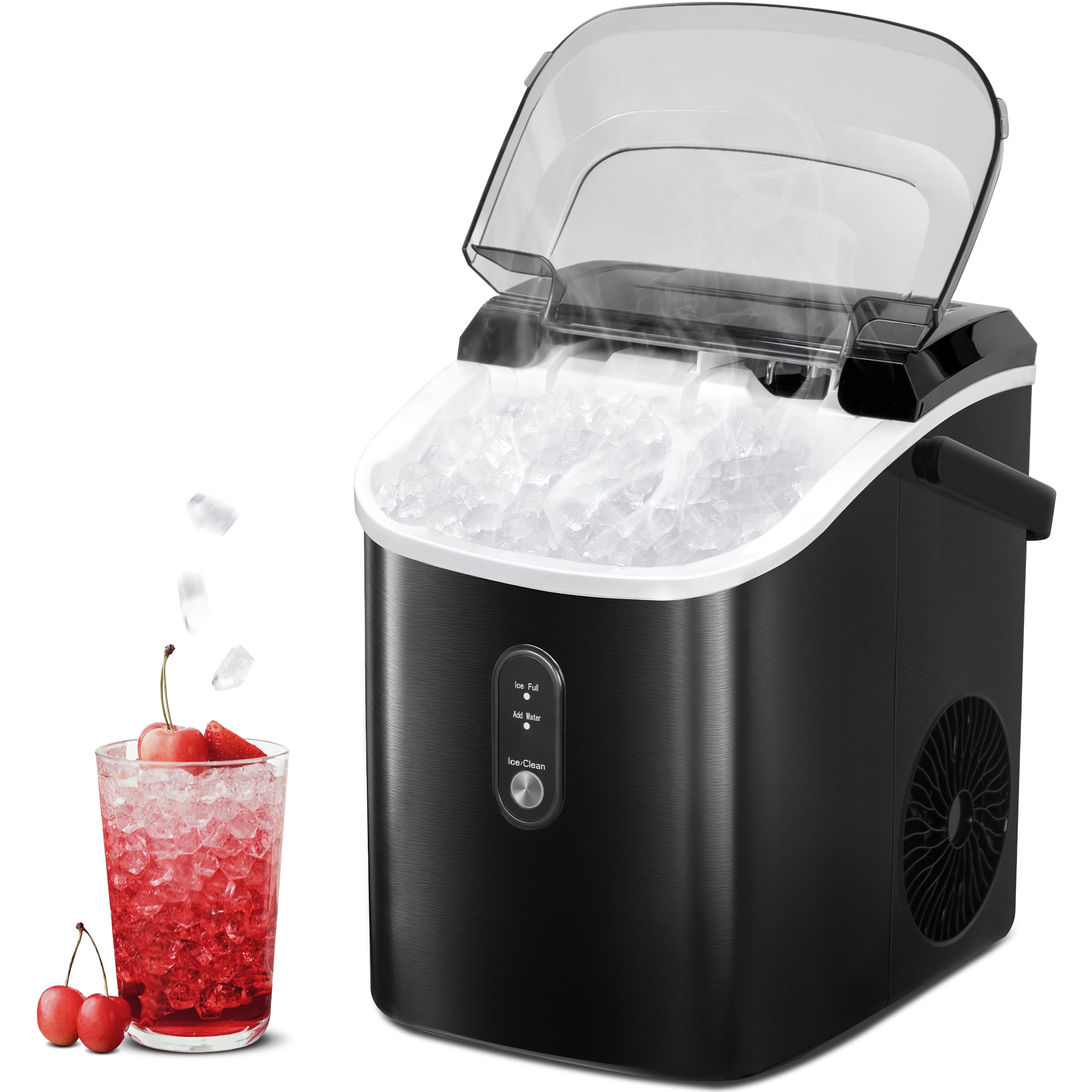 Nugget Ice Maker Countertop, 30Lbs Pebble Ice Per Day, Self-Cleaning Pellet  Ice Maker With Ice Scoop And Basket For Home/Kitchen/Camping/RV (Navy)