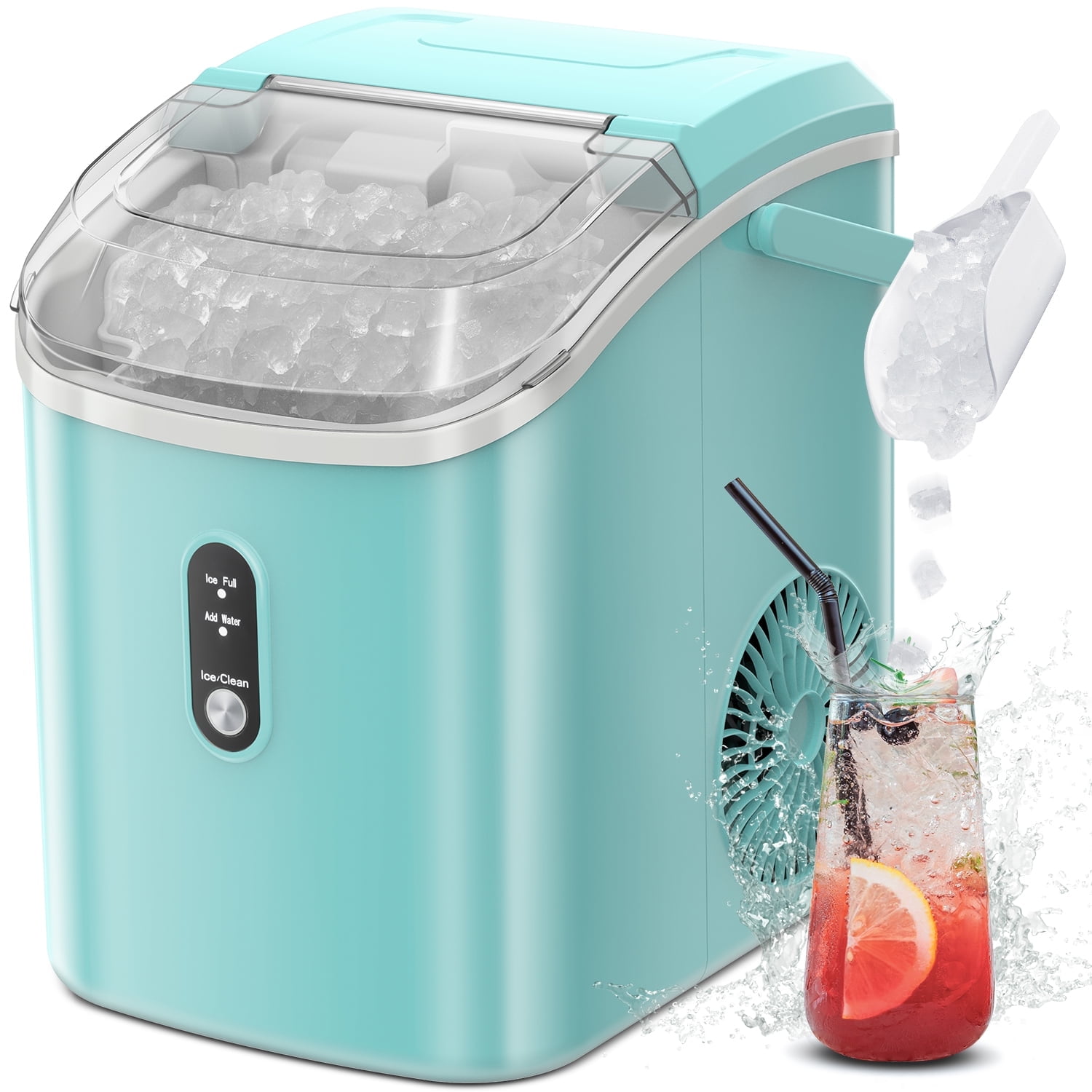  Euhomy Nugget Ice Maker Countertop, Ice Maker 26-30lbs/Day,  Self-Cleaning & Auto Water Refill Pellet ice Maker, Sonic Ice Maker for  Home/Kitchen/Office(Sliver) & OXO Good Grips Flexible Scoop : Appliances