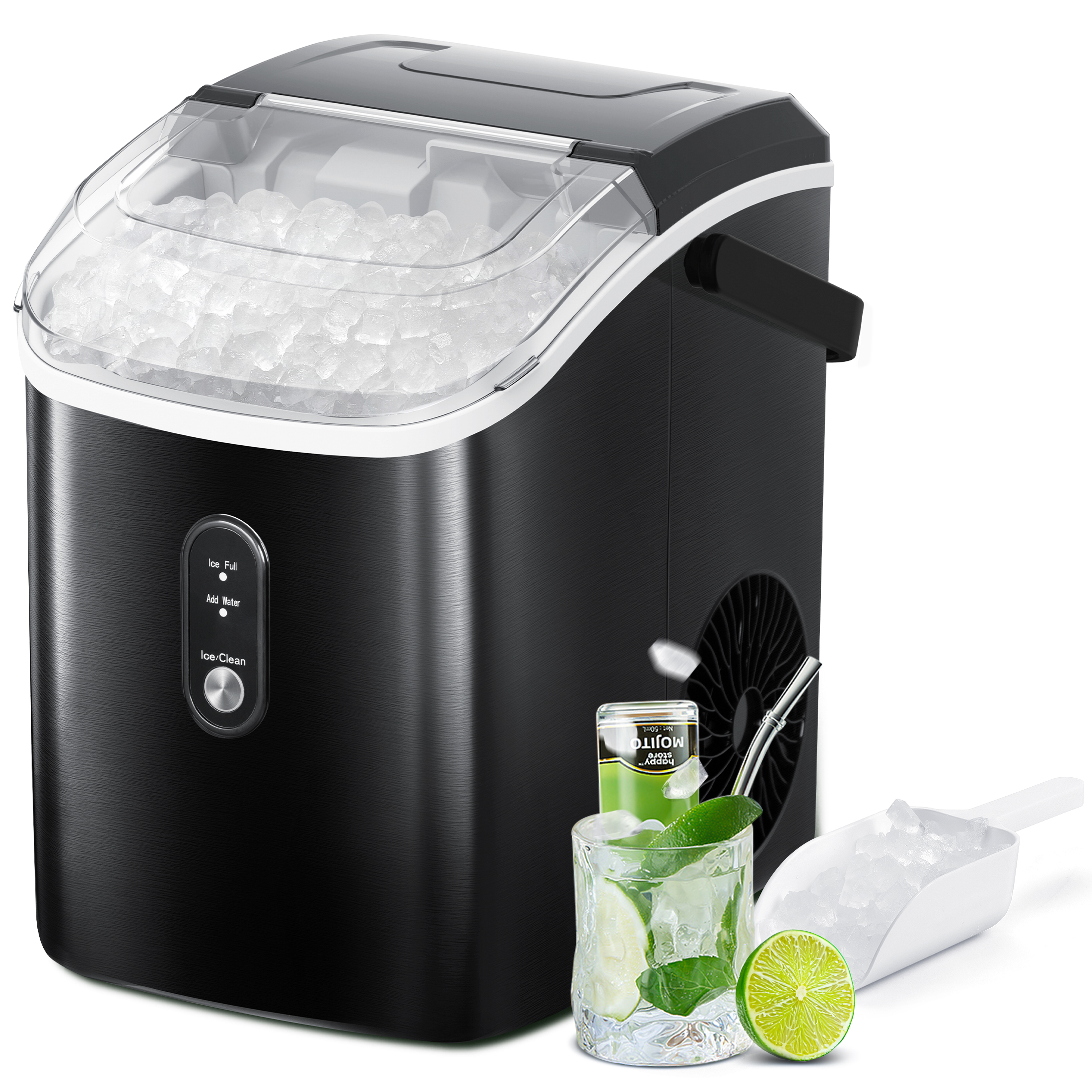 Auseo Nugget Ice Maker Countertop with Soft Chewable Pellet Ice