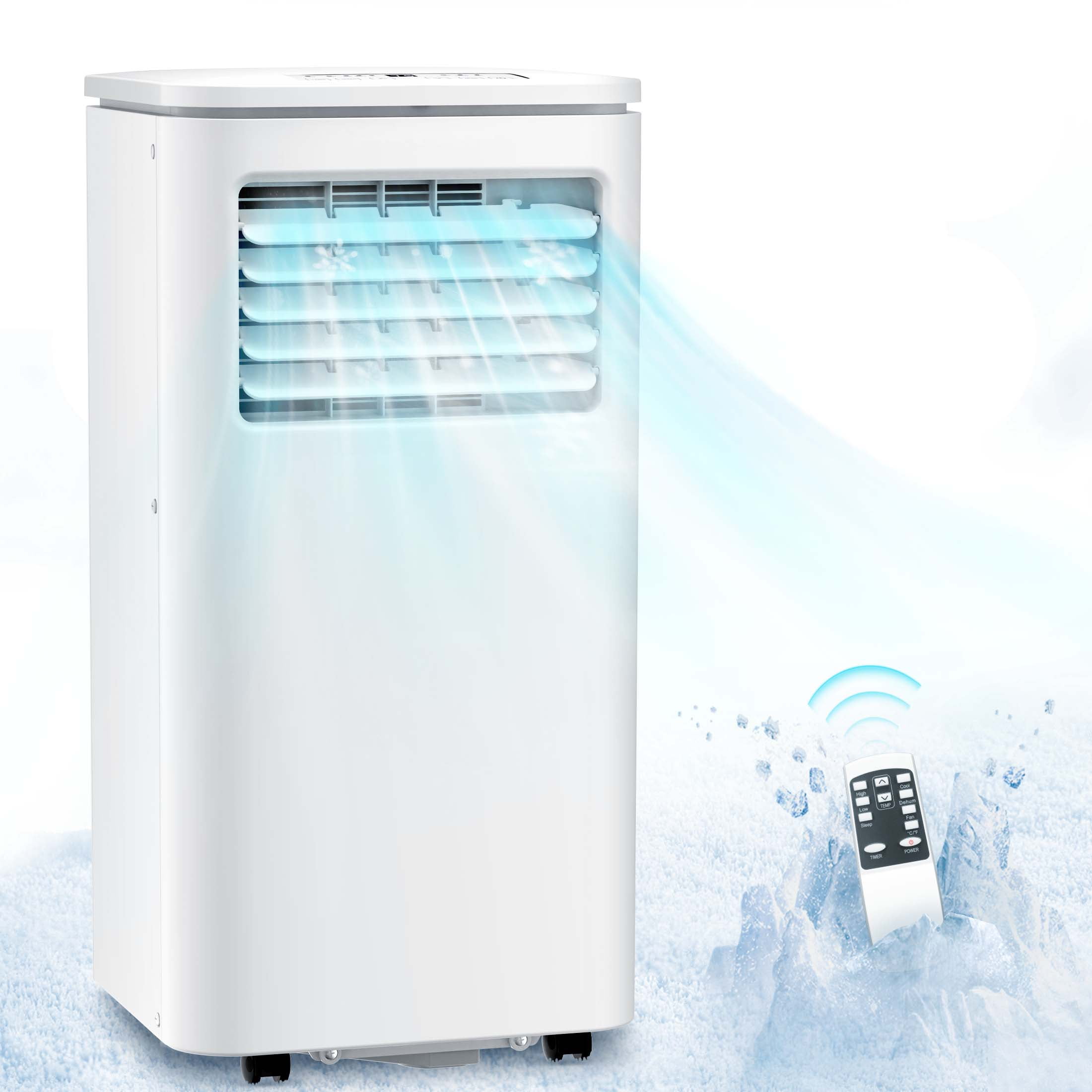 Auseo Portable Air Conditioner 8000BTU,Portable AC Unit for Room Up to 350  Sq.Ft,3 in 1 Compact Cooling Unit with Built-in Dehumidifier and Fan  Functions, Remote Control Included - Walmart.com