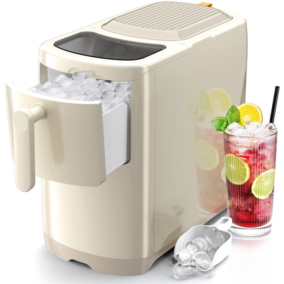 Auseo Portable Ice Maker Machine, Ice Maker Countertop, Self-Cleaning, for Home/Office/Party, Grey