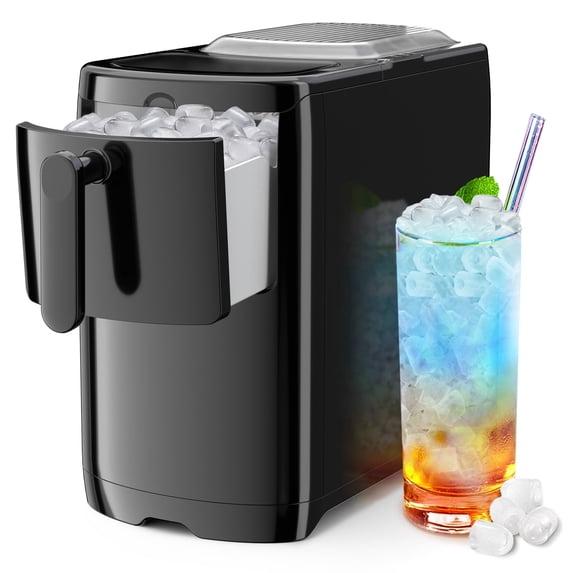 Auseo 18 lbs/24H Countertop Ice Maker Machine, 6 Bullet-Shaped Ice in 6 Min, Auto-Cleaning, Black