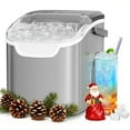 thumbnail image 1 of Auseo 26 lbs/24H Countertop Ice Maker Machine, S/L Sizes, 8 Bullet-Shaped Ice in 6 Min, Auto-Cleaning, Grey, 1 of 8