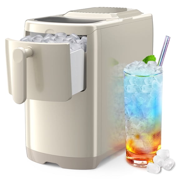 Auseo 18 lbs/24H Countertop Ice Maker Machine, 6 Bullet-Shaped Ice in 6 Min, Auto-Cleaning, White
