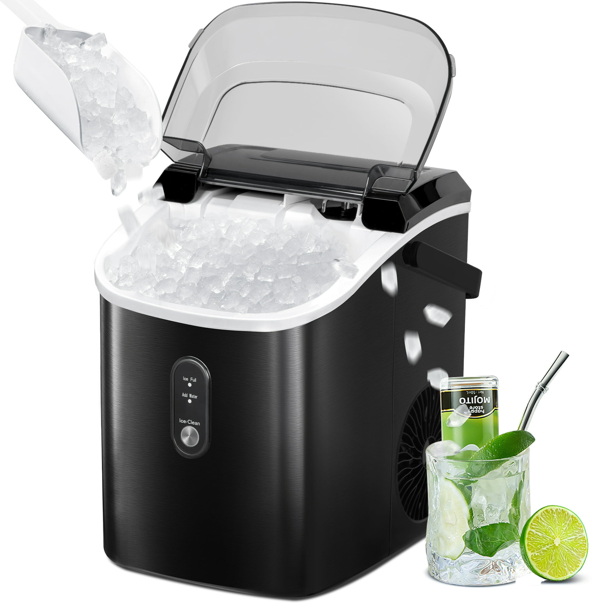 Auseo Portable Nugget Ice Maker Countertop, SelfCleaning Function, 33lbs/24H, for Home/Office