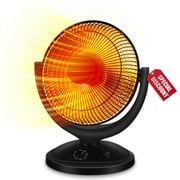 Auseo Radiant Dish Heater, 400W/800W, Oscillating Space Heater with Timer, Overheat and Tip-over protection