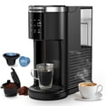 thumbnail image 1 of Auseo 2.0 1200W Single Serve Coffee Maker for Capsules and Ground Coffee Compatibility, Fast Heating, 40oz Removable Water Reservoir, Black for Home/Office/RV, 1 of 10