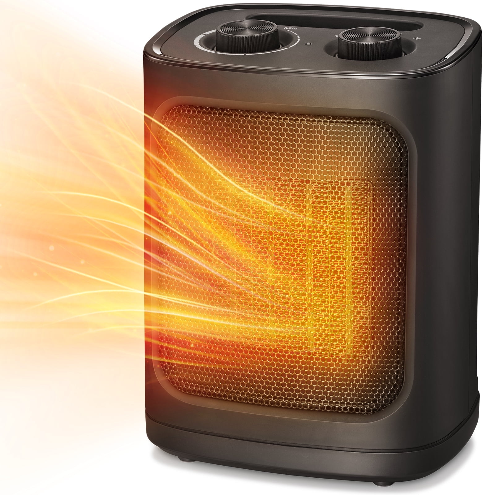 Auseo Small Space Heater for Indoor Use, Electric Ceramic Space Heater, Portable  Heaters Fan for Office u0026 Bedroom with Adjustable Thermostat ETL Listed,  1500W - Walmart.com