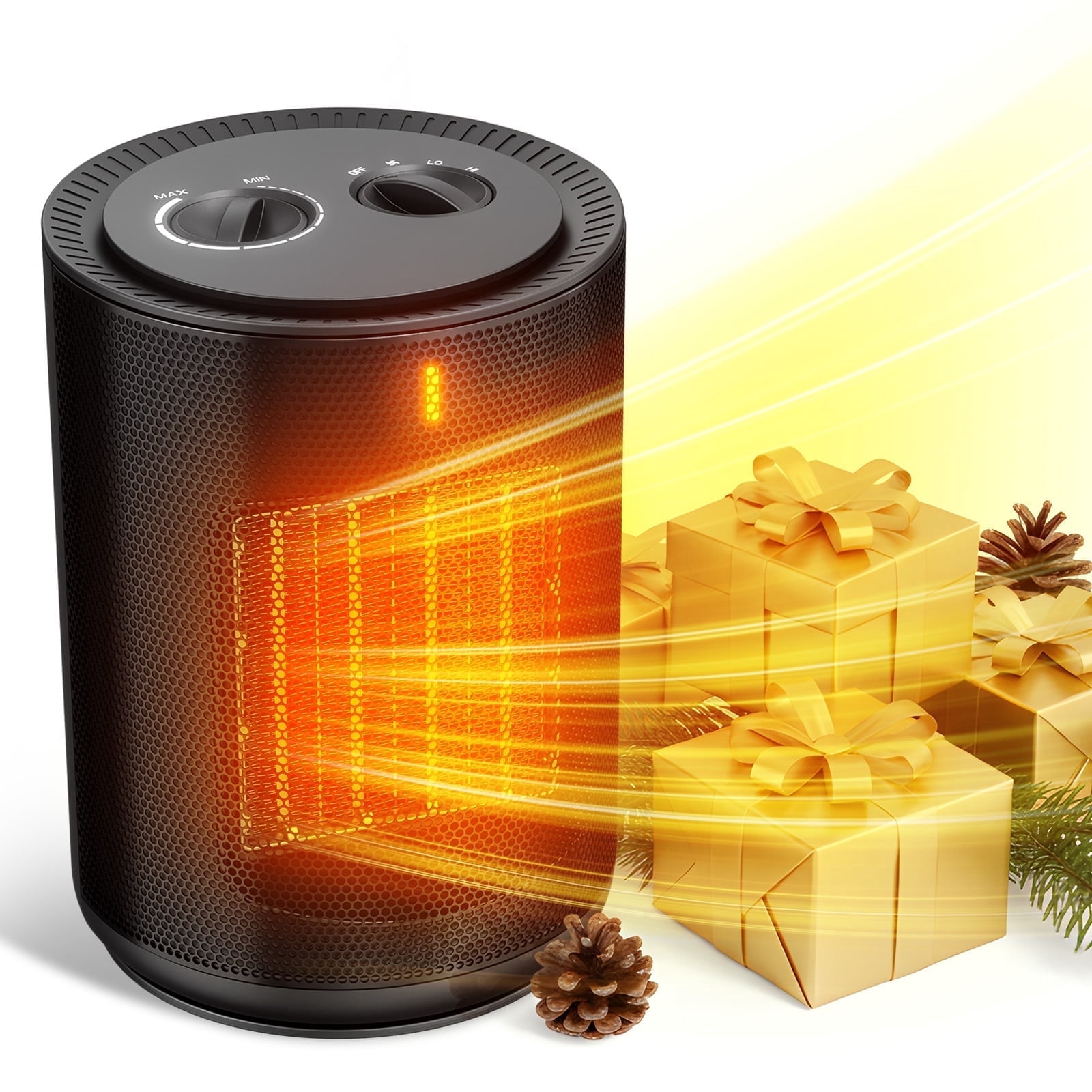 Auseo Space Heater Small,1500W Portable Electric Heater for Indoor Use, PTC Ceramic Fast Safety Heat for Bedroom, Office