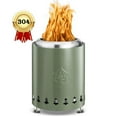 thumbnail image 1 of Auseo Tabletop Fire Pit Smokeless Outdoor Mini Fire Compact & Portable Dual Fuel with Portable Bag, 304 Stainless Steel, Green, 1 of 11