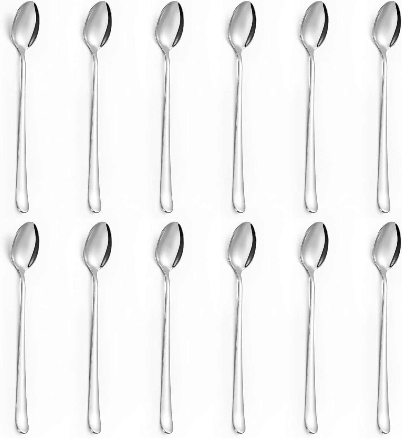 Ausign Long Handle Iced Tea Spoons, Set of 12, Stainless Steel 7.8 ...