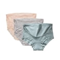 thumbnail image 1 of Ausing 3 Pack Women's Seamless Brief Panties Lace Low Rise Underpants Plus Size Pregnancy Underwear Modal Briefs Skin Color Blue Gray L, 1 of 9