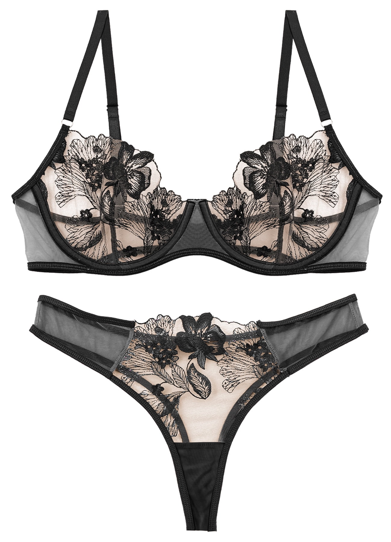 Ausing Bra and Panty Sets for Women Matching Underwear Bralettes Lace ...