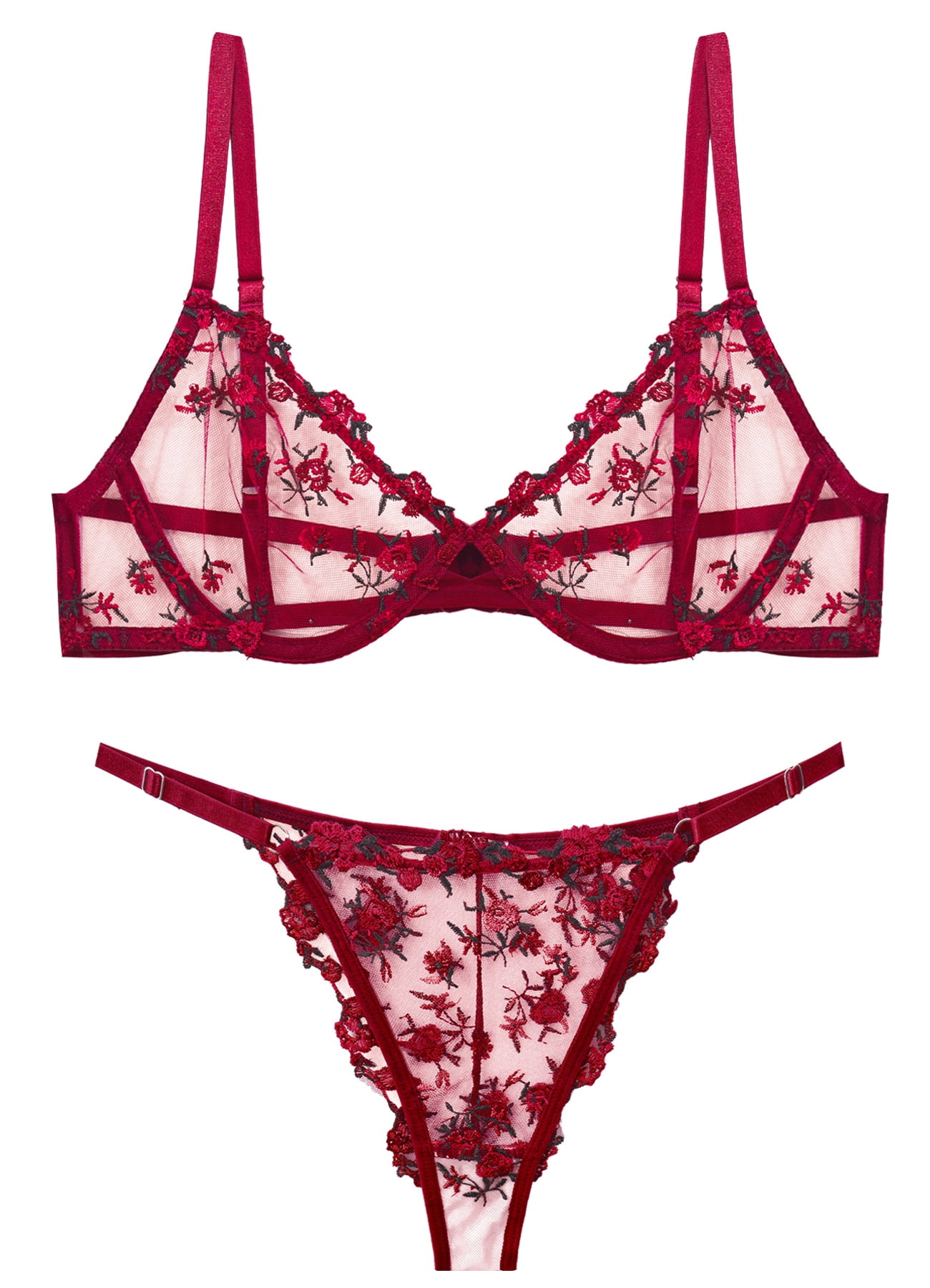 Ausing Bra and Panty Sets for Women Matching Underwear Bralettes Lace ...