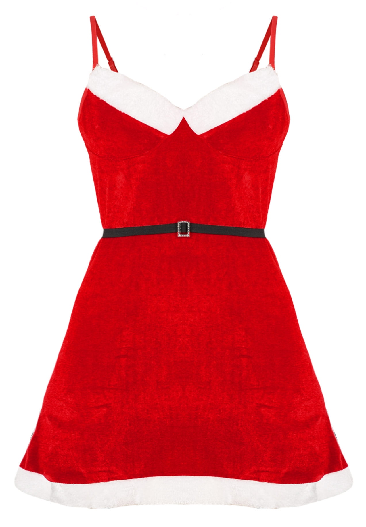 Ausing Christmas Lingerie for Women Santa Babydoll Chemise Mini Dress Outfit Sleepwear Red M, Women's, Size: Medium