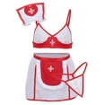 thumbnail image 1 of Ausing Nurse Lingerie for Women Roleplay Lingerie Set Mini Skirt Bras Halloween Costumes Sets with Headpiece Panties Babydoll Sleepwear Night Club Outfits 4pc White S, 1 of 5