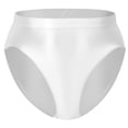 thumbnail image 1 of Ausing Womens Glossy Shiny Briefs High Waisted Smooth Panties High Cut Seamless Stretch Underwear Soft Comfort Rave Bottom Knickers White L, 1 of 6
