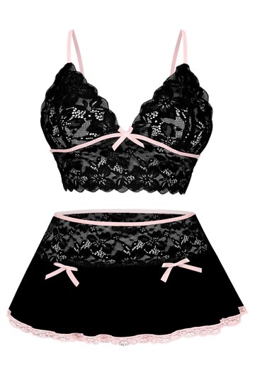 Lot De 2 Bodys Femme En Coton Noir - Style Babydoll Taille S/M