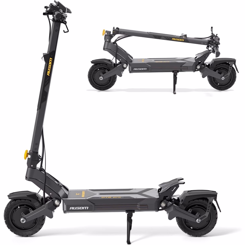 Ausom 40 MPH Fast Dual Motor Electric Scooter for Adults, 71 Mile Long Range Off-Road E-Scooter, 10" Fat Tires, Dual Hydraulic Brakes, Heavy Duty All-Terrain Scooter (297 Lbs Load)