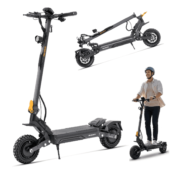 Foldable Electric Scooter for Adults with Headlights , Dual Motor, 28MPH, 56 Miles MaxErgonomic DesignSmart SecurityE-Scooter with ShocFree Suspension for Commuting, Gray