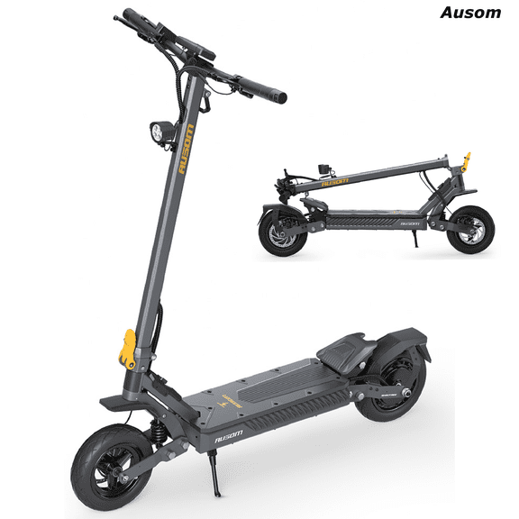 Ausom Gosoul 2 Electric Scooter for Adults with Suspension, 1100W Peak Motor, 44 Miles Range, 10'' Tires, Dual Disc Brakes with E-ABS, NFC Unlock, 20% Hill, 287lbs Load, Urban Commuter E-Scooter