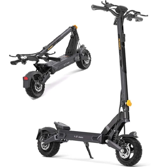 Ausom L2 Max Electric Scooter for Adults Teens, 56 miles Max Operating Range & 31 mph Max Speed, 48V 20.8Ah, 287 lbs Max Load, Extra-Wide Pedals, Portable Folding 1000w Scooter, Gray