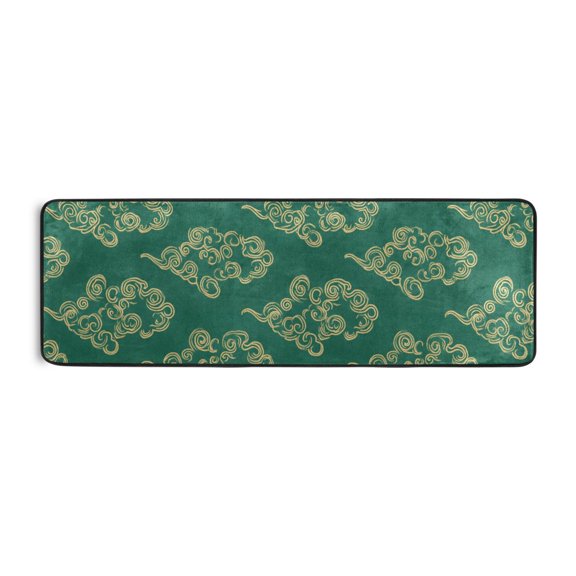 Auspicious Clouds Pattern Runner Rug 24x72 Inch Cushioned Non Slip Soft Absorbent Floor Mat