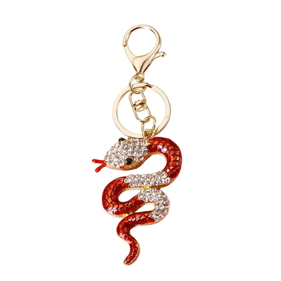 Auspicious Snake Design Keychain Chinese Snake Keychain 2025 Year of the Snake Charm Statue New Year Gift Hanging Pendant