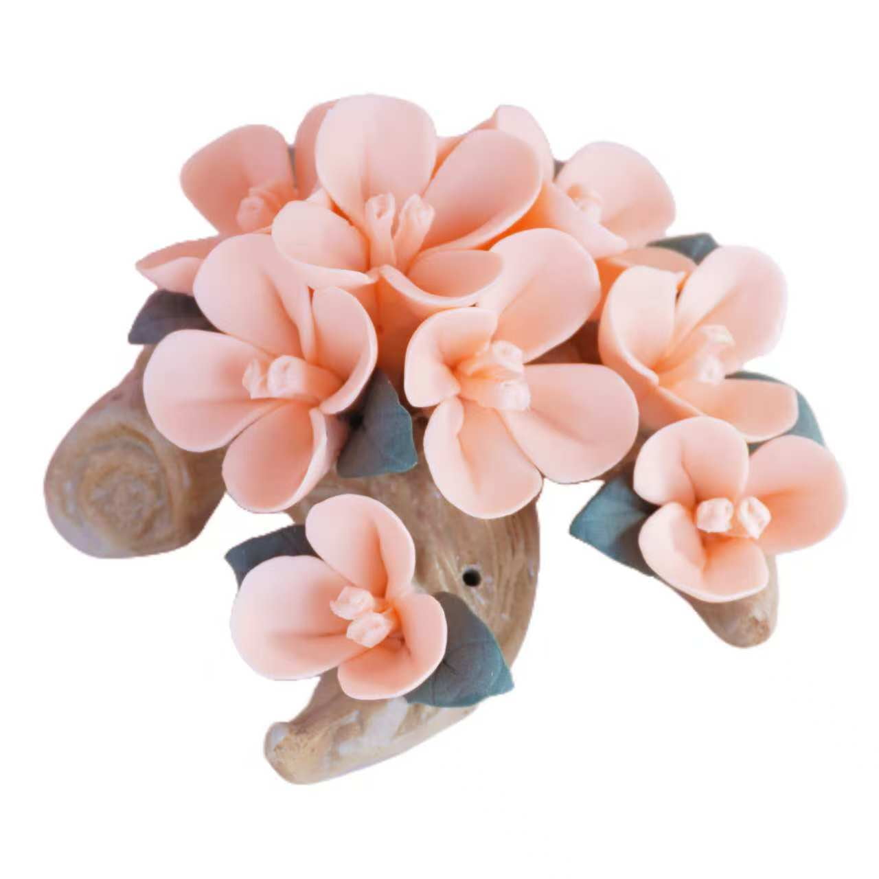 Auspicious Zen Decor Ceramic Incense Holder with Osmanthus Flower