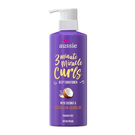 Aussie 3 Minute Miracle Curls Deep Conditioner, Pump, 16 Oz, 2 Pack
