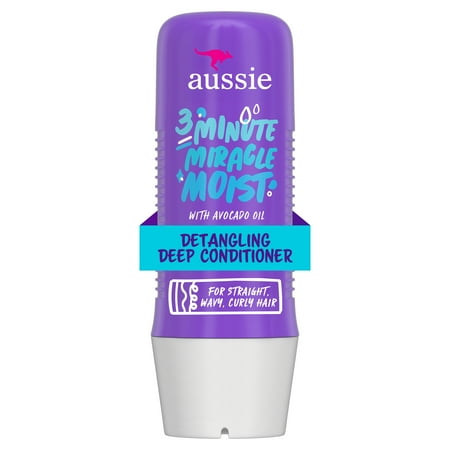 Aussie 3 Minute Miracle Moist Detangling Deep Conditioner, Paraben Free, 8 fl oz