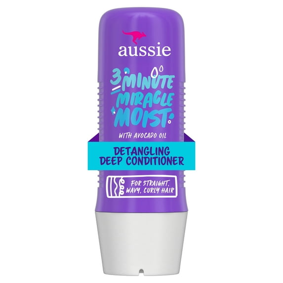 Aussie 3 Minute Miracle Moist Detangling Deep Conditioner, Paraben Free, 8 fl oz