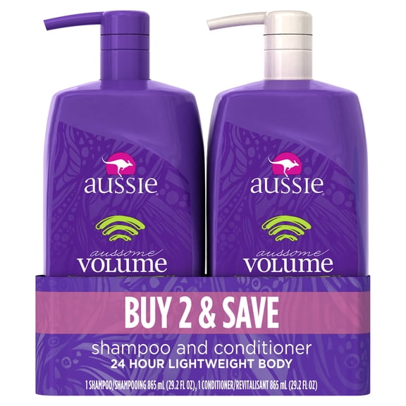 Aussie Aussome Volume Shampoo and Conditioner, 29.2 Fl Oz Each (Pack of 2)