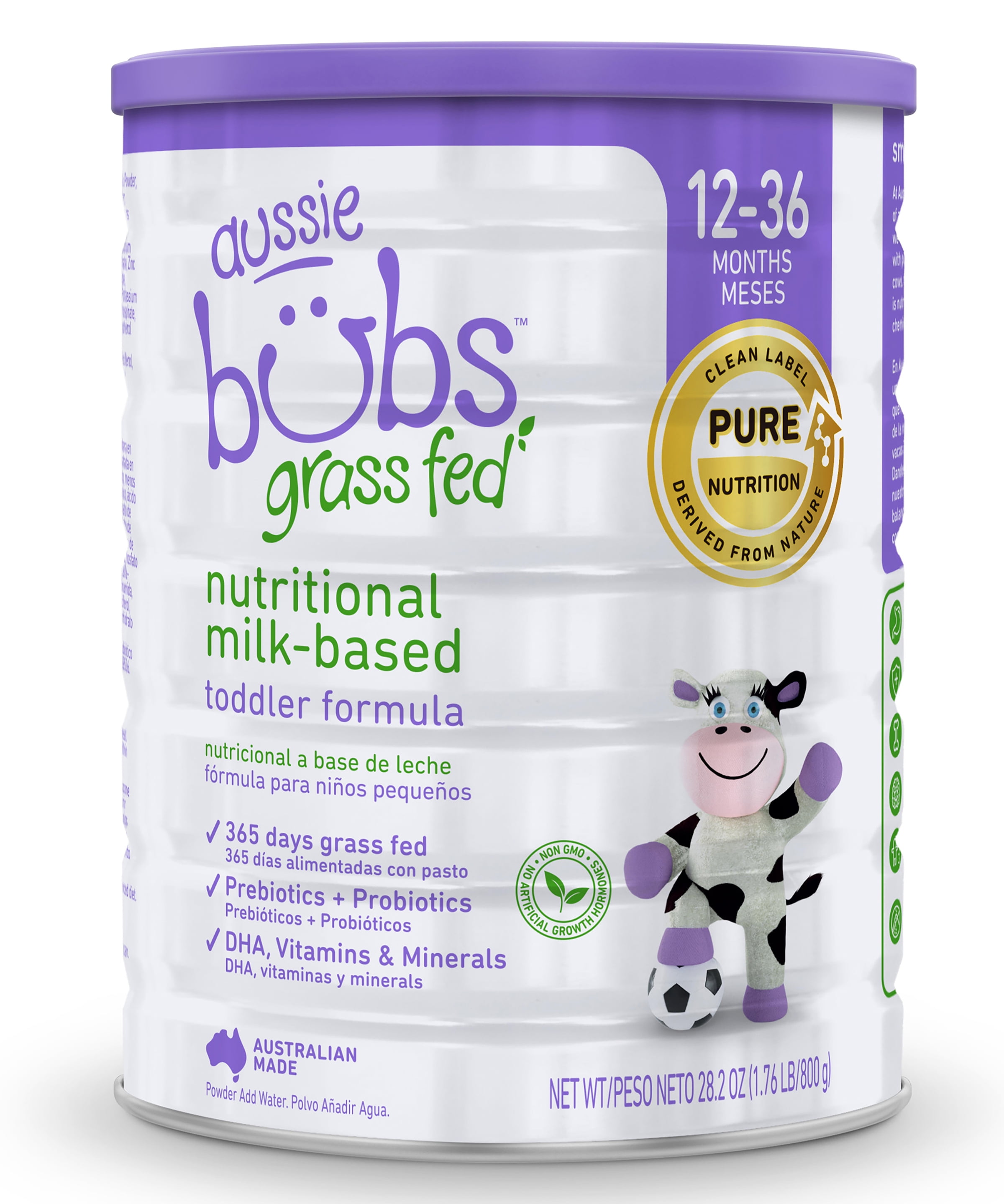 Aussie Bubs Grass Fed Nutritional Milk-based Toddler Formula, 800g, (12-36 Months)
