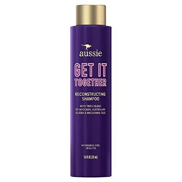 Aussie Get It Together Reconstructing Shampoo, Triple Oil Blend of Avocado, 9.6 Fl Oz
