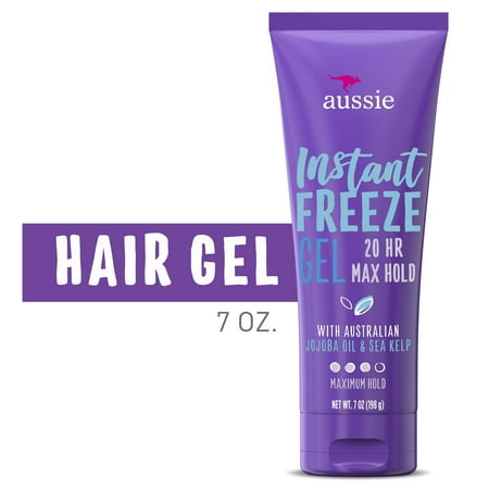 Aussie Instant Freeze Hair Gel, 20 Hour Max Hold, 7 oz
