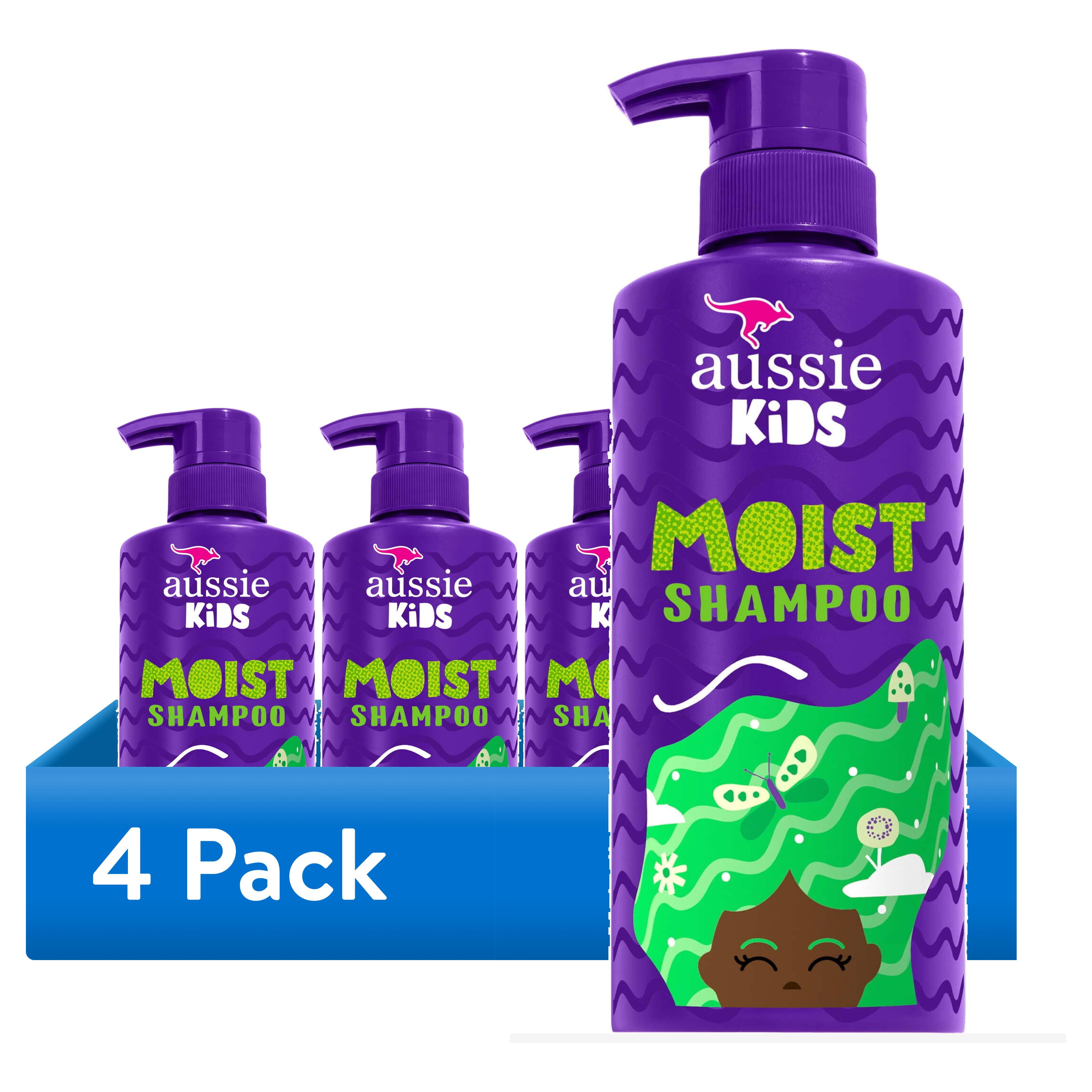 (4 pack) Aussie Kids Moist Sulfate Free Kids Shampoo, 16 fl oz